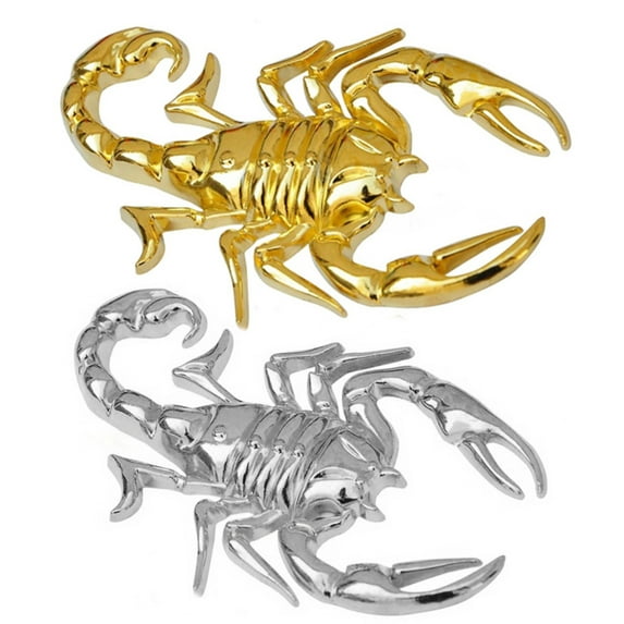 Walbest 1 Pack Scorpion Sticker Car Decals 3D Funny Cool Metal Home Decorative Car Body Decor Badge - Golden