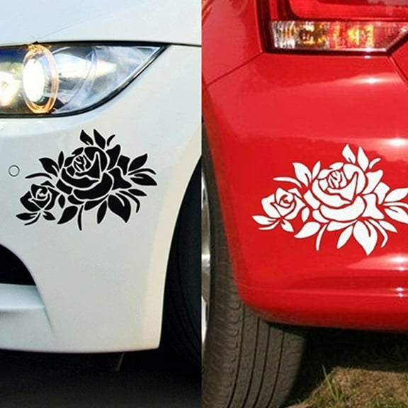 Walbest 1 Pack Sticker, Removable Rose Pattern Car Bonnet Body Window Sticker Anti Scratches Decal Universal