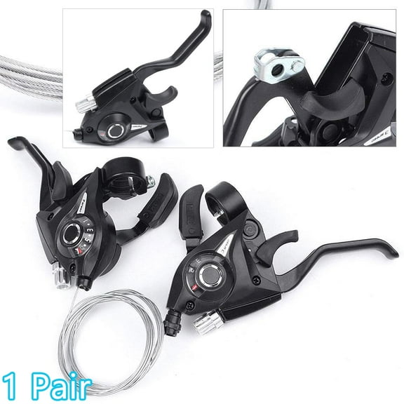 Walbest 1 Pair Bike Brake Levers Aluminum Alloy 7/21 Speed Bicycle Brake Handle for Mountain Bike, Folding Bike, MTB, Black