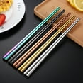 thumbnail image 1 of Walbest 1 Pair High Quality Stainless Steel Anti-scalding Chopsticks, Dishwasher Safe Metal Chopsticks - Easy to Use - Square Lightweight Chop Sticks, 1 of 7