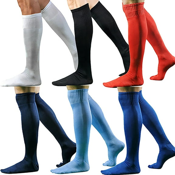 Walbest 1 Pair Solid Color Sweat Absorbent Long Socks Mens Knee-length Good Elasticity Sports Socks for Outdoor Activities
