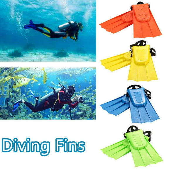 Walbest 1 Pair Unisex Adult Swim Training Light Fins, Snorkeling Diving Swim Short Fins Flippers with Adjustable Heel
