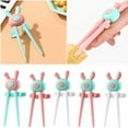 thumbnail image 1 of Walbest 1 Pair of Finger Chopsticks Cartoon Shape Hold Comfortably Plastic Lazy Assistant Easy Carry Snack Chopsticks, 1 of 7