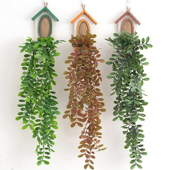 Walbest 1-Pc 28.4 In Artificial Hanging Plants Fake Ivy Vine Faux Plants, for Wall House Home Kitchen Dining Living Room Patio Indoor Outdoor Boho Decor (No Basket)