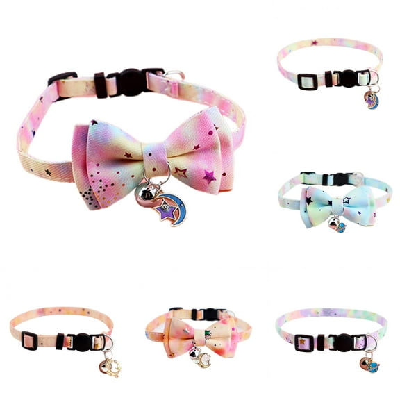 Walbest 1 Pc Cat Collar with Bells Bowknot Small Dog Cat Collar