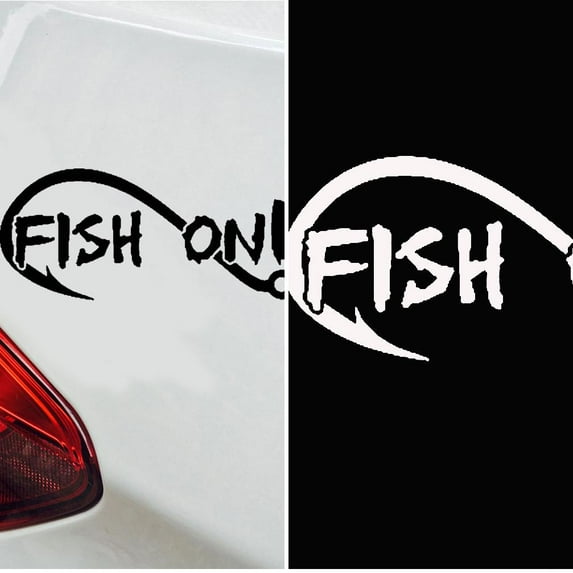 Walbest 1 Pcs Car Sticker, Universal Car Auto Vehicle Body Window Decals Sticker Decoration - FISH ON Fishing Hook