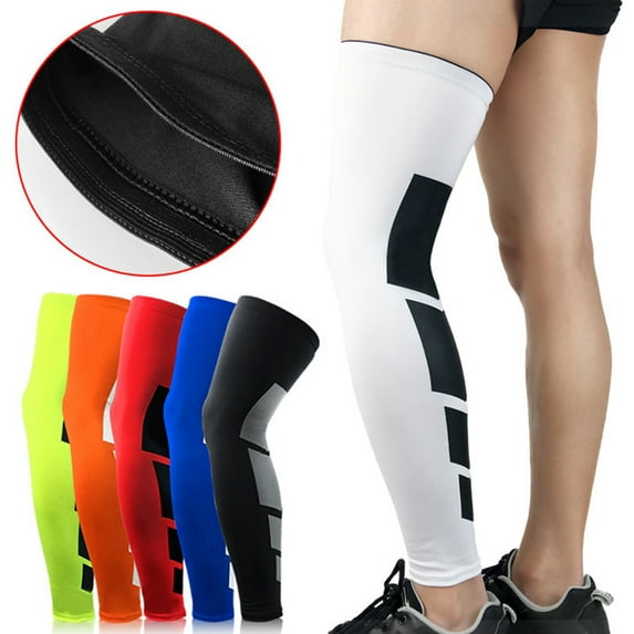 Walbest 1 Piece Unisex Sports Outdoor Cycling Compression Long Knee Sleeve Leg Support Knee Brace Thin Light Undersleeve Running Basketball Leg Protective Sleeve