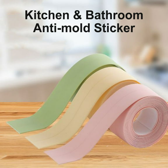 Walbest 1 Roll 12.4 ft Wall Sealing Decal Tape Scratch-Resistant PVC Sink Bath Anti-mold Sealing Strip Tape for Bathroom Kitchen