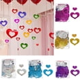 thumbnail image 1 of Walbest 1 Set(100pcs) Nice-looking Glitter Pendant for Balloon, Plastic Heart Shaped Hanging Pendant DIY Balloon Sequin Ornament for Wedding Party, 1 of 7