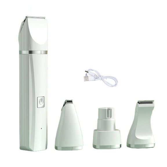 Walbest 1 Set Cat Hair Trimmer, Quiet Cordless Handheld Dog Shaver Clipper USB Charging 4-in-1 Electric Pet Grooming Kit with 4 Blade for Long Hair Pets