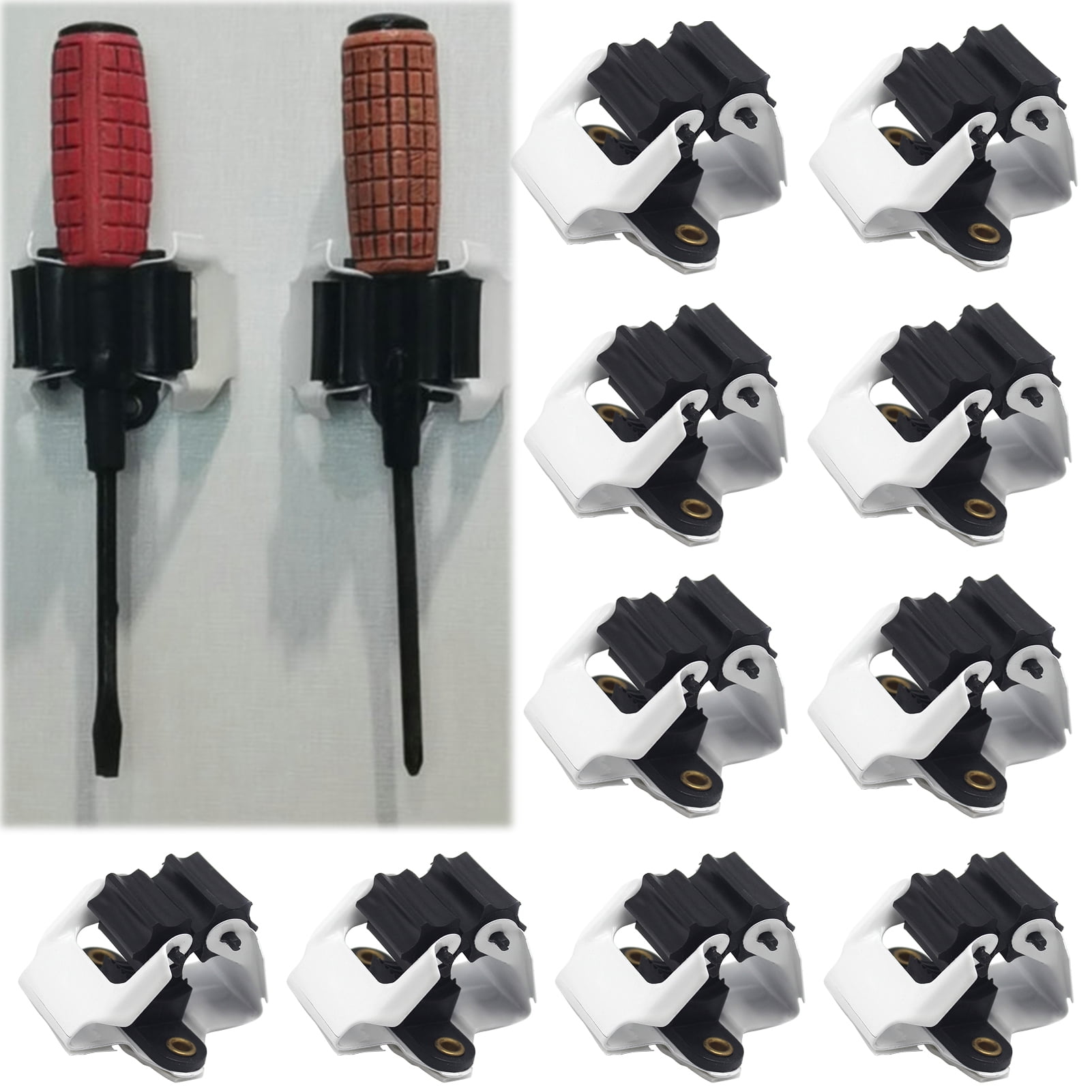 Walbest 10 Pack Sturdy Broom Holder Wall Mounted Strong Loading