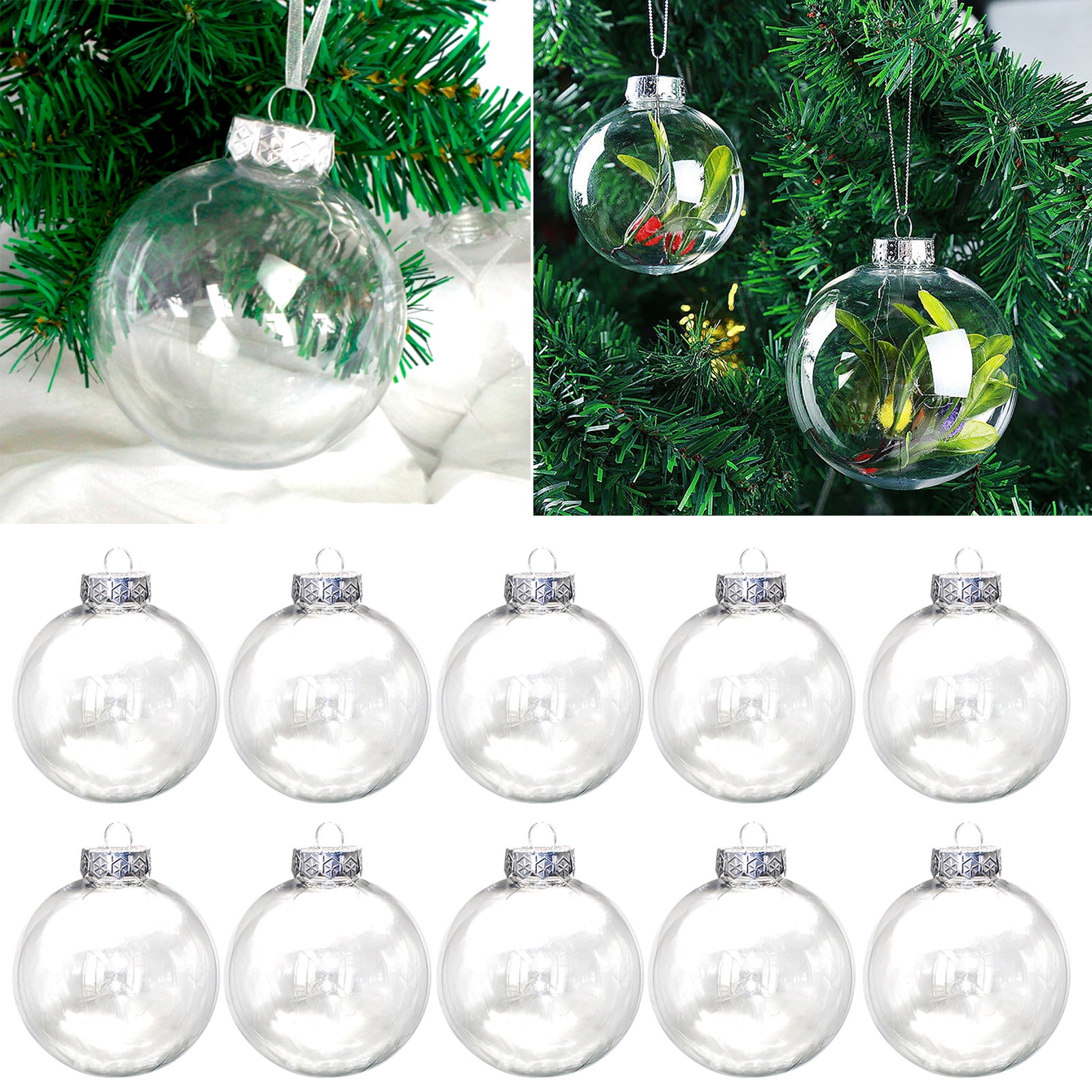 Clear Plastic Fillable Ornaments Christmas Ornament Balls - Temu