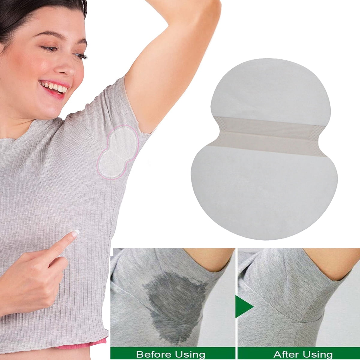 Walbest 100 Pack Underarm Ultrathin Sweat Pads, Disposable Armpit Sweat Pads To Fight