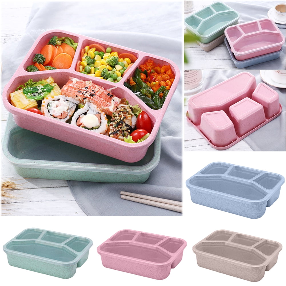Walbest 1000ml Bento Lunch Box, 4 Compartment Meal Prep Container