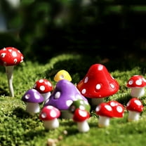 Walbest 10Pack Mini Resin Mushrooms Miniature Figurines, Fairy Garden Accessories, Fairy Garden Animals, Fairy Garden Supplies, Micro Landscape Bonsai Succulent Plants Craft DIY Decor