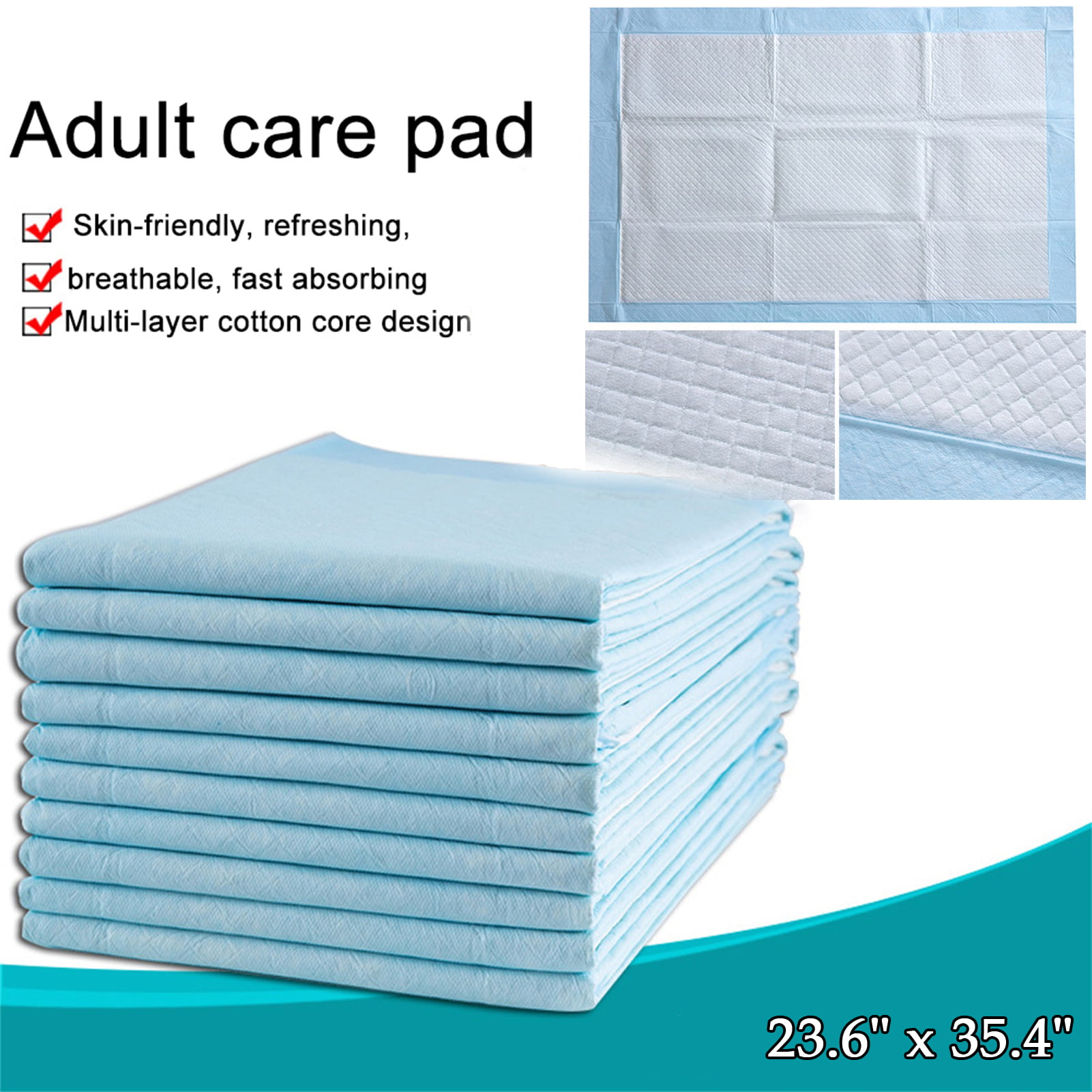 KosmoCare Reusable Underpad Washable Incontinence Bed Pad Overnight Sheet,  Underpad Mattress Protection for Baby, Elderly & Patient Care - (Twill) -  Green 
