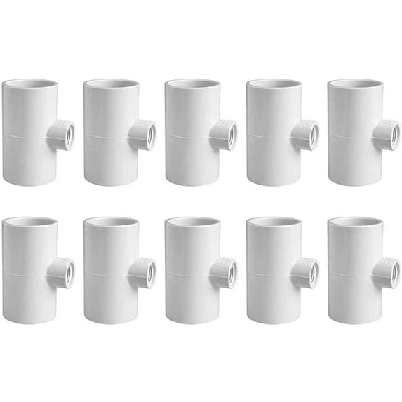 Walbest 10Pcs PVC Tee for Threaded Red Chicken Nipples Or Threaded Brass Rabbit Nipples