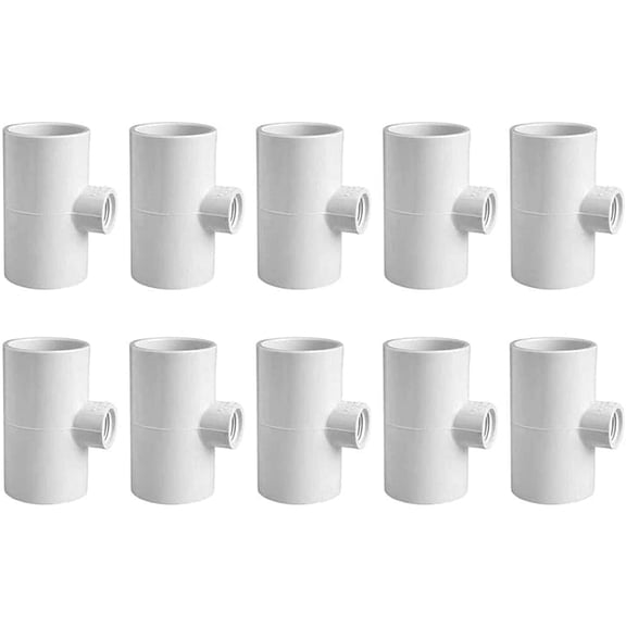 Walbest 10Pcs PVC Tee for Threaded Red Chicken Nipples Or Threaded Brass Rabbit Nipples