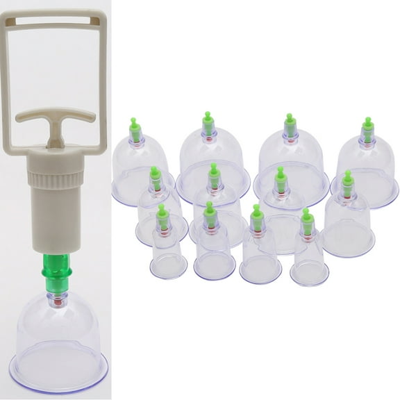 Walbest 12Pcs/Set Medical Vacuum Cupping with Suction Cup Suction Therapy Device Set