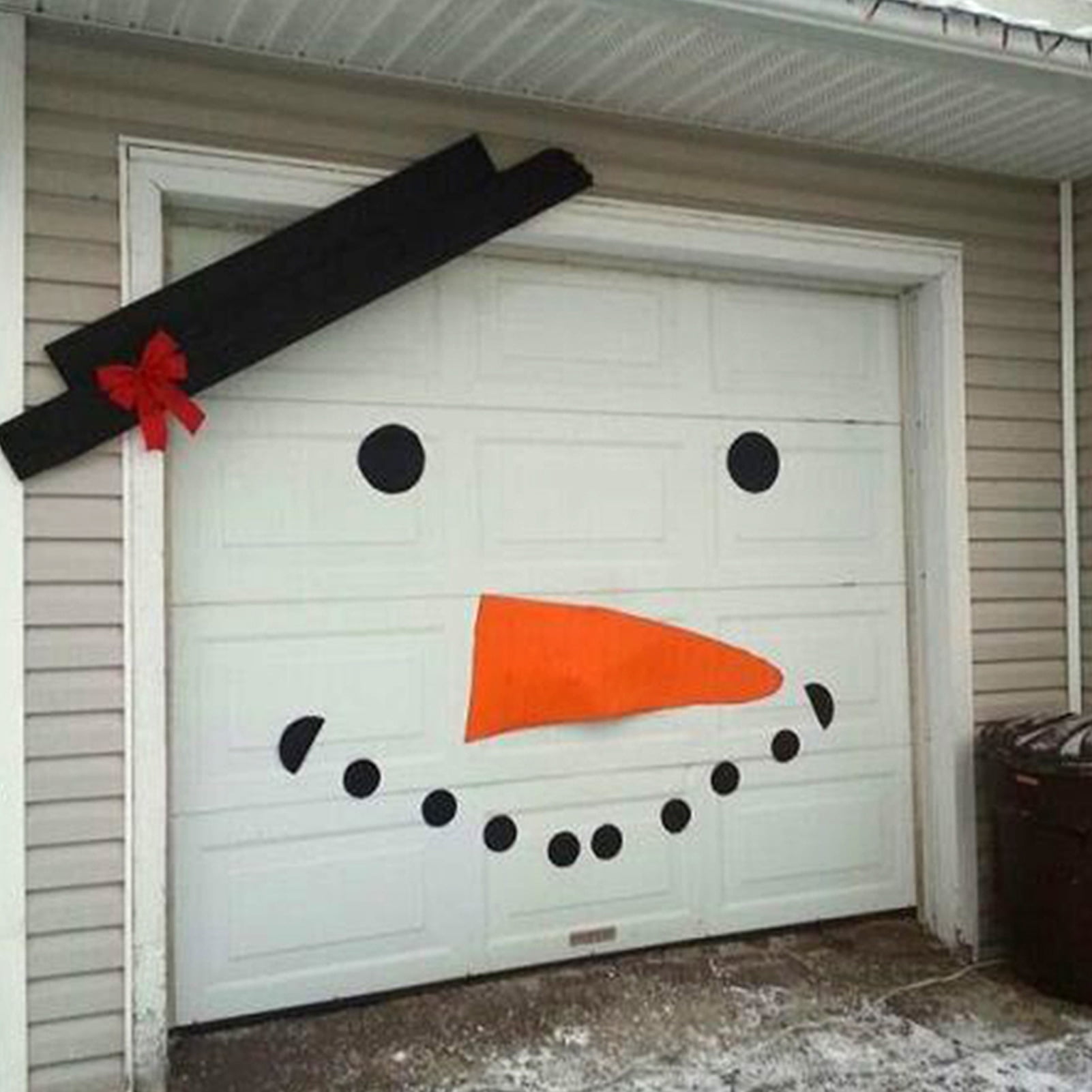 Walbest 16Pcs/Set Snowman Face Wall Decals, Christmas Sticker for Garage Door Decorations, Adorable Outdoor Snowman Banner Cover Mural Home Wall Art Decorations DIY Decor Supplies