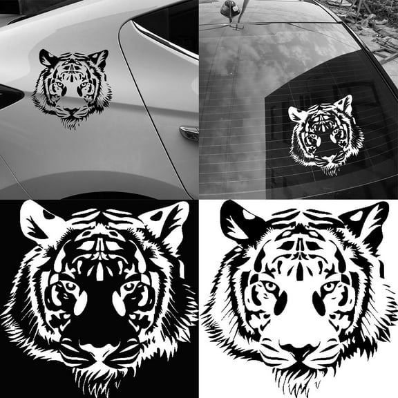 Walbest 1PC 3D Personalized Car Stickers Decal Animal Tiger Head Reflective stickers Decoration Sticker Window Decal Auto Truck Printed Scary Waterproof Self Adhesive Vinyl (Red)