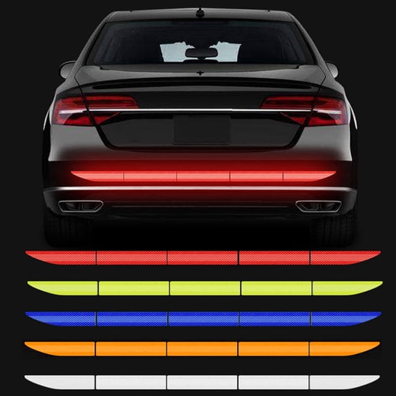 Walbest 1PC Auto Strong Reflective Stickers Includes Car Bumper Reflective Stickers Car Trunk Reflective Stickers Night Visibility Reflective Decal Waterproof Self Adhesive for Car Safety (Red)
