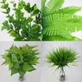 thumbnail image 1 of Walbest 1Pc Artificial Shrub, Plastic Plant Fern Grass Leaves Fake Bushes Outdoor Indoor Greenery, Home Office Garden Decor Verandah Table Arrangements DIY Decoration (The vase is not included), 1 of 7