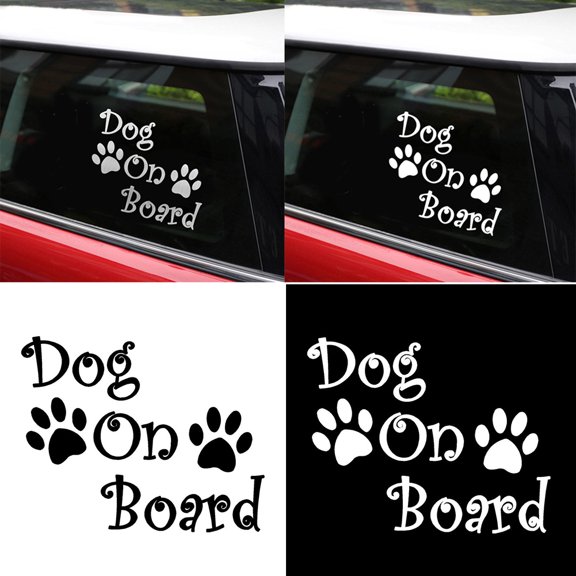 Walbest 1Pc Car Sticker - Dog On Board Paw Print Cool Auto Decal Decor Window Helmet Laptop Sticker for Universal Car SUV