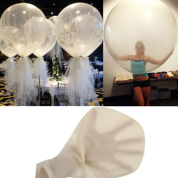 Walbest 1pc Large 36 Inch Transparent Latex Balloons, for Party Decor, Birthday, Wedding, Festival, Photo Shoots, Carnival Parties
