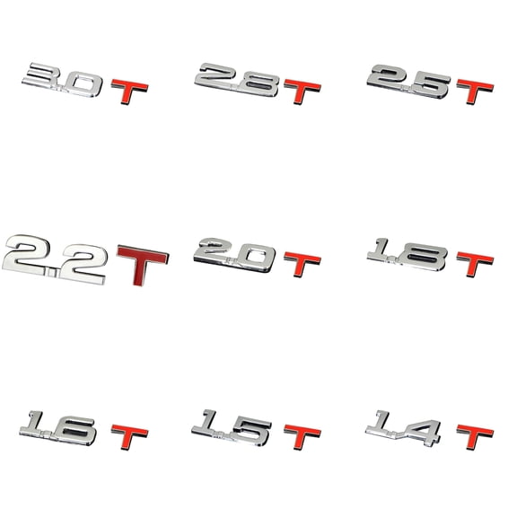 Walbest 2.0 T Turbo Metal Trunk Emblem Badge Decal Sticker fit for Universal Car SUV