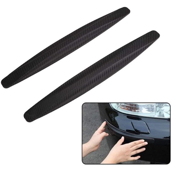 Walbest 2 Pack Car Front Rear Bumper Protector Corner Guard Anti-Collision Rubber Strips Scratch-Resistant Trim Cover for Cars SUV Pickup Trucks (Black)