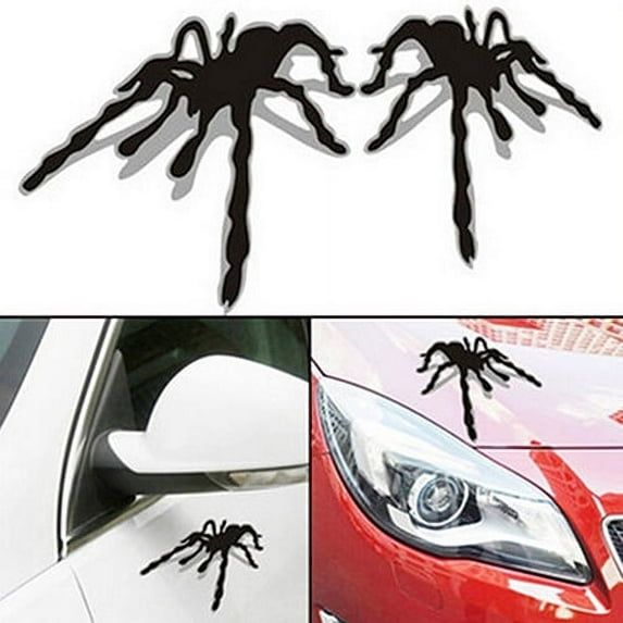 Walbest 2 Pack Car Stickers 3D Spider Pattern Shadow Effects Auto Car Sticker Motorcycle Decal Universal