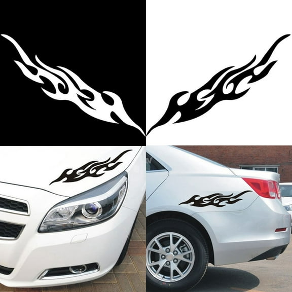 Walbest 2 Pack Fire Flame Car Auto Window Body Bumper Motorcycle Laptop Decal Sticker Decor Universal