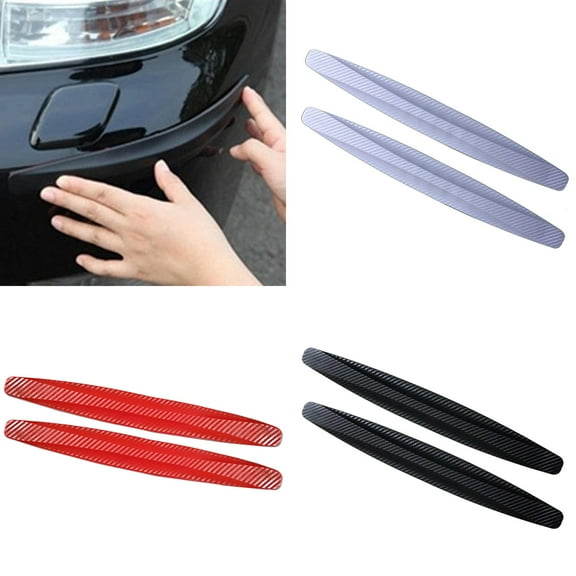 Walbest 2 Pack Universal Auto Car SUV Bumper Edge Guard Strip Anti-rub Protector Carbon Fiber Black