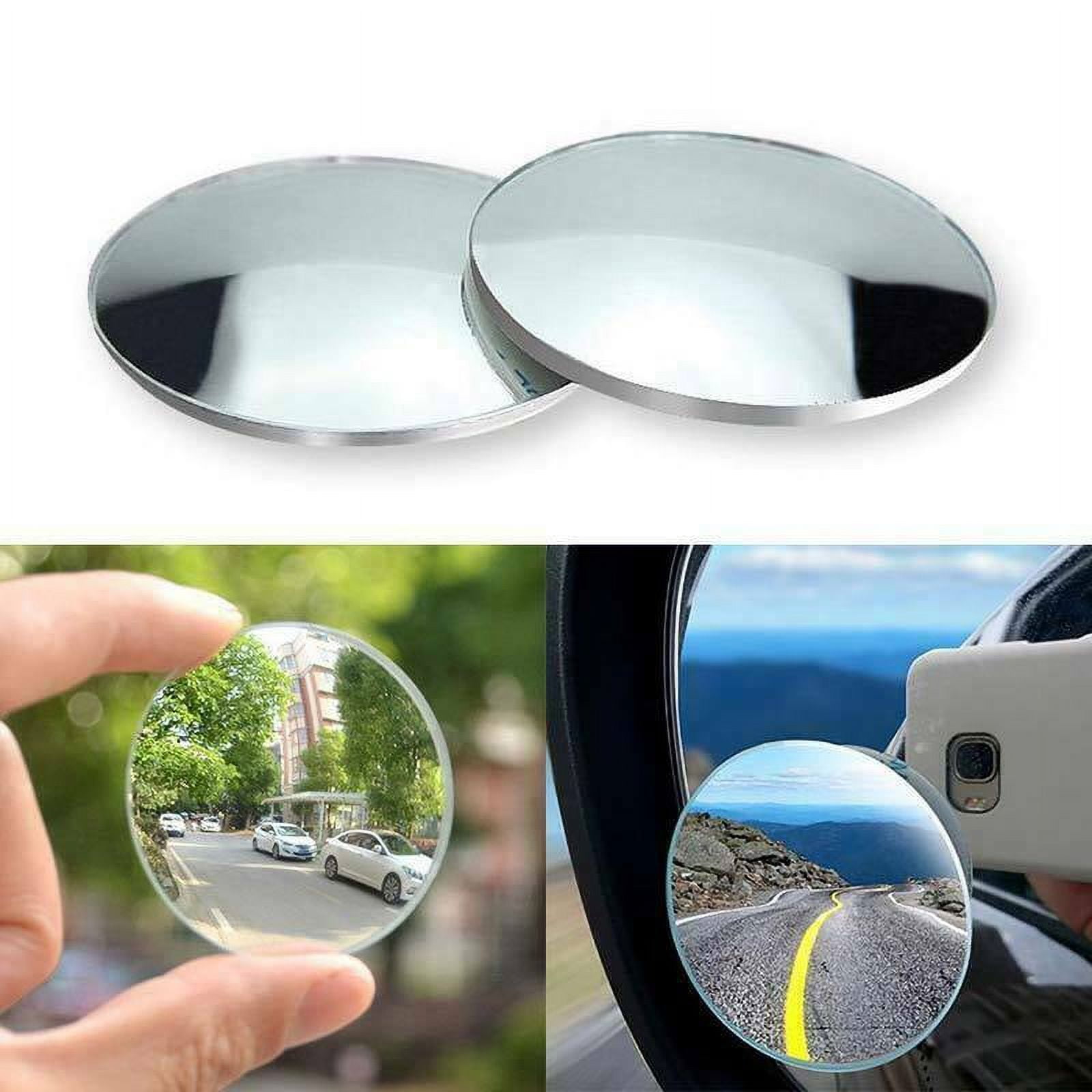 Walbest 2 Pcs Automotive Blind Spot Mirrors, Small Round Convex Adjustable 360Rotate Wide Angle