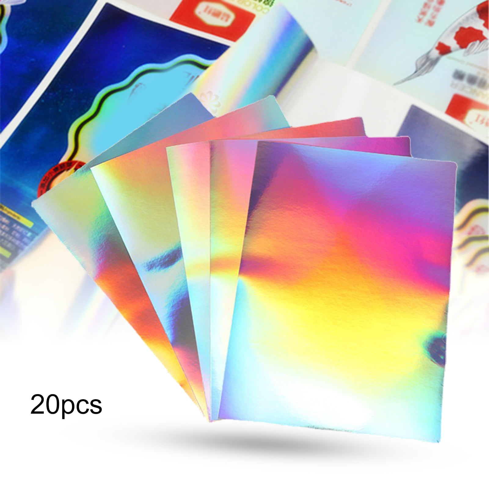 Koala Printable Vinyl Sticker Paper Waterproof Holographic for Inkjet +  Laser Printers 20 Sheets 8.5x11 - Rainbow Glitter Sticker Paper for Printer  