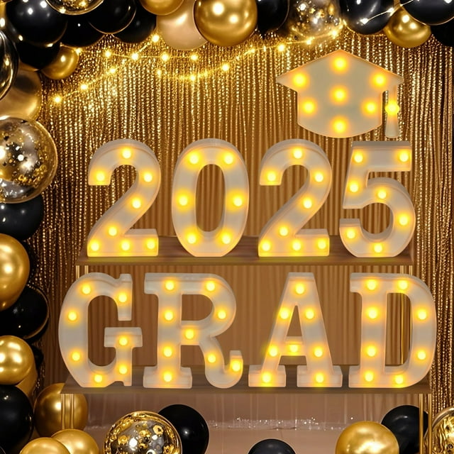 Walbest 2025 Grad Light Up Letters Class of 2025 Grad LED Letters Signs ...