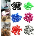 Walbest 20Pcs Cat Nail Caps, Colorful Pet Cat Soft Claws Nail Covers for Cat Claws (Black, XS