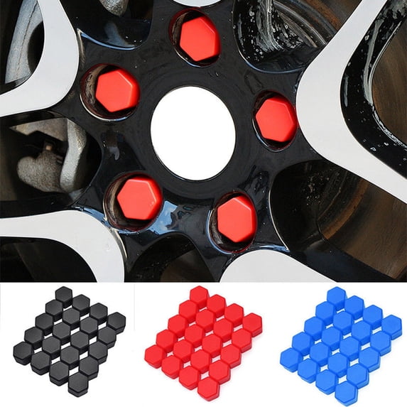 Walbest 20pcs Universal 19mm Wheel Lug Nut Covers Caps Screw Protector (Blue)
