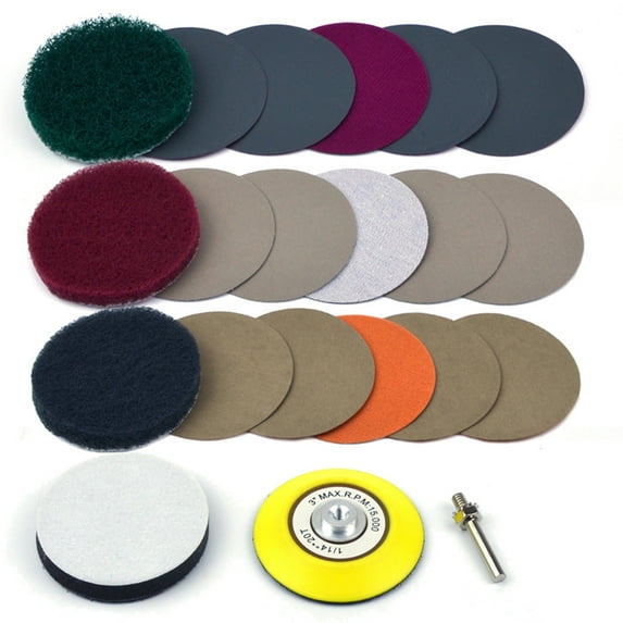 Walbest 21Pcs/Set Car Light DIY Polishing Pad Restore Headlight Repair Sanding Disc Kit