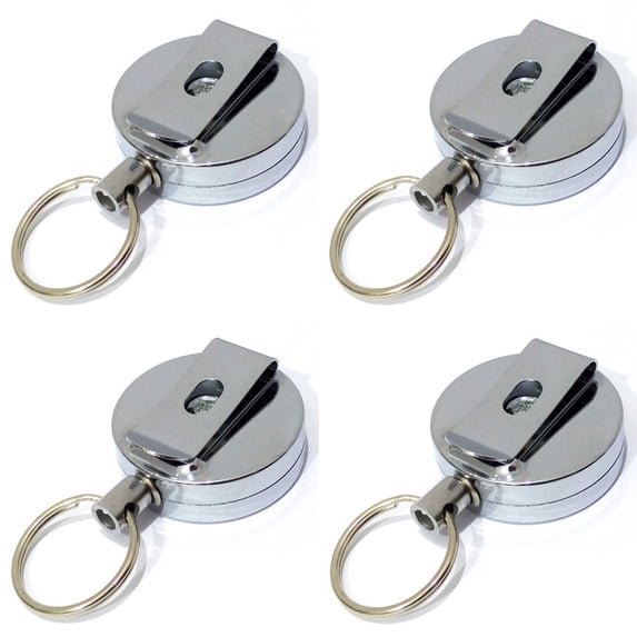 Walbest 23.6" Resilience Retractable Wire Rope Anti-lost Key Chain Ring Holder Finder, 4 Pack