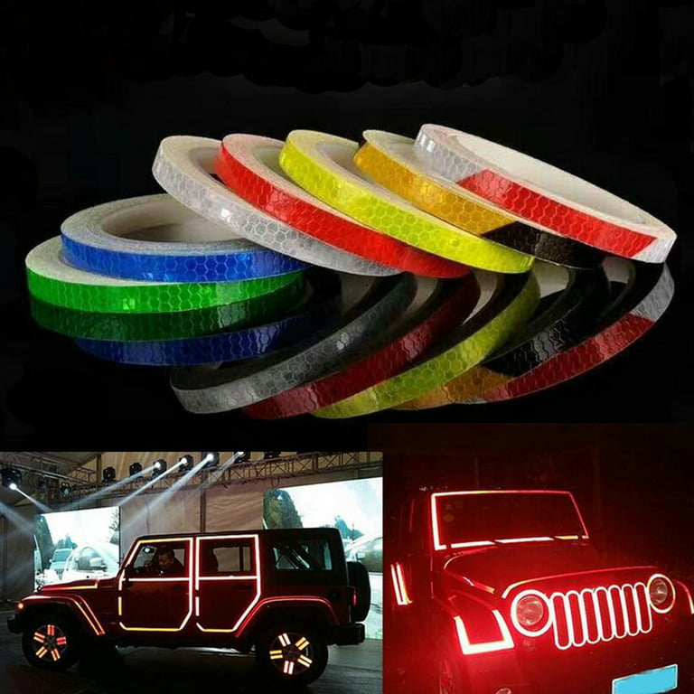 Walbest 26FT(8m) Reflective Tape Outdoor Safety Warning Lighting Sticker  Waterproof Bike Reflector Tape for Car, Bicycle, Motorcycle Rim  Self-Adhesive DIY Decoration 