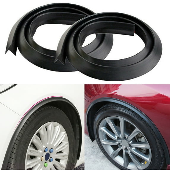 Walbest 2Pcs 1.5m Universal Wheel Eyebrow Arch Trim Lips Wheel Fender Cover Strip Kit Rubber Moulding Protector Mudguard Anti Collision Accessories for Car Truck SUV
