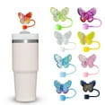 thumbnail image 1 of Walbest 2Pcs Butterfly Straw Covers 10mm Straw Topper for 30/40 Oz Tumbler Reusable Drinking Straw Caps Eco-Friendly Cup Accessories, 1 of 8