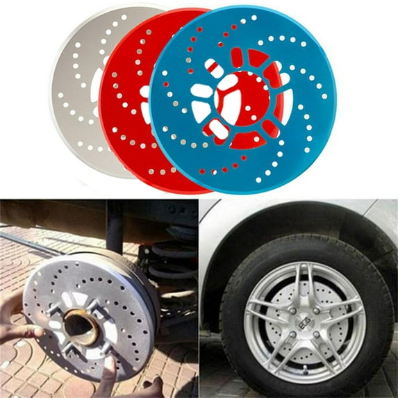 Walbest 2Pcs Car Brakes Sheet, Universal Auto Car Vehicle Aluminum Alloy Wheel Decorative Disc Brake Cover Sheet
