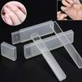 thumbnail image 1 of Walbest 2Pcs Mini 3.5" Portable Clear Glass Nail Files Rectangle Manicure Polisher Buffer with Box, 1 of 7
