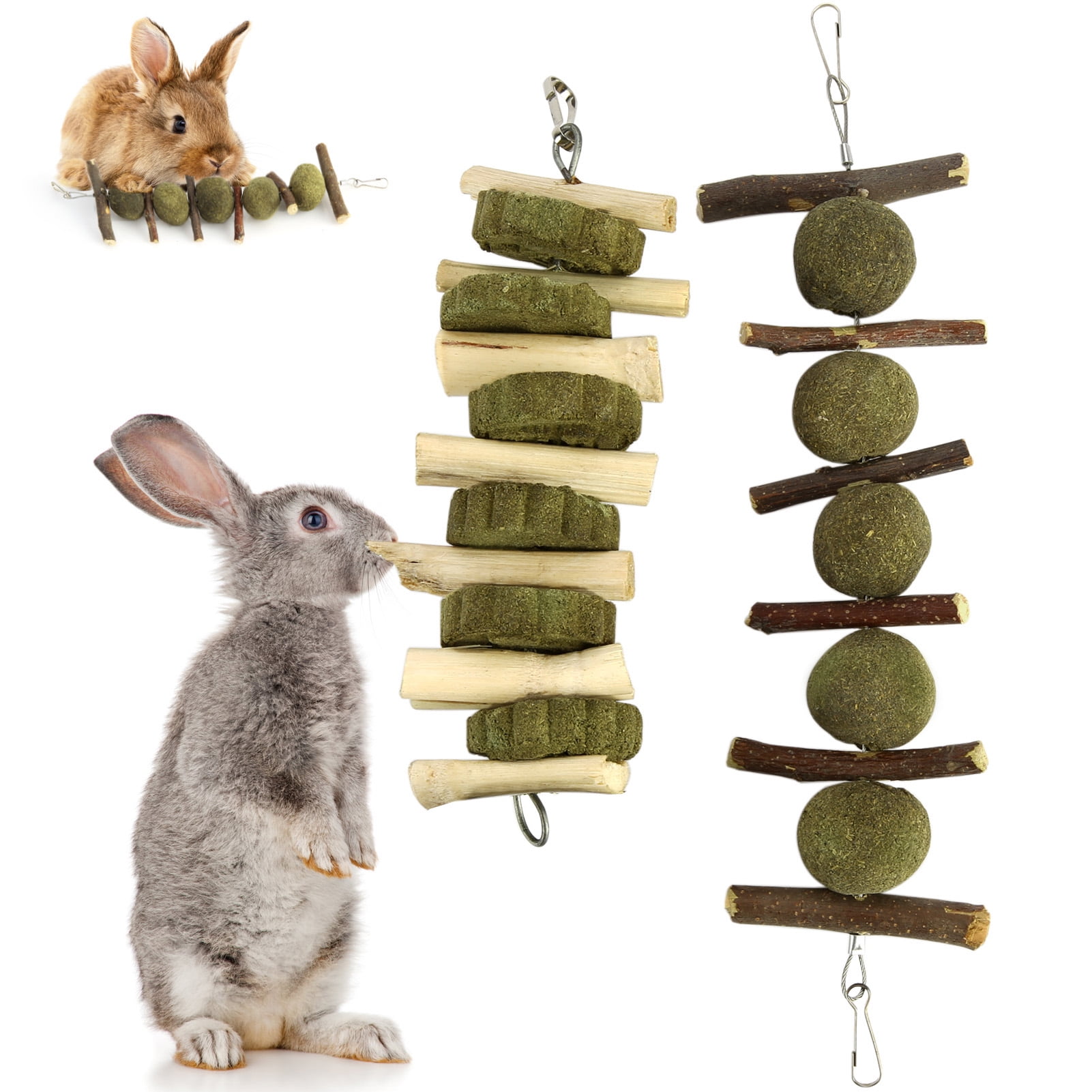Walbest 2Pcs/Set Bunny Chew Balls Chewing Playing Toys Teeth Care Molar ...