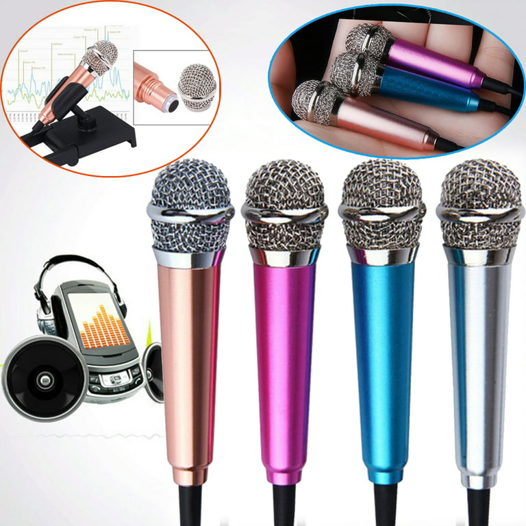 3.5mm Mini Stereo Microphone Mic For Android IOS PC Chatting Singing Karaoke