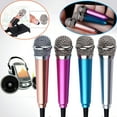 thumbnail image 1 of Walbest 3 5mm Mini Microphone Voice Recording Portable Vocal Microphone Mini Karaoke Mic with Stand for iPhone Phone Laptop Singing Recording and Chatting, 1 of 7