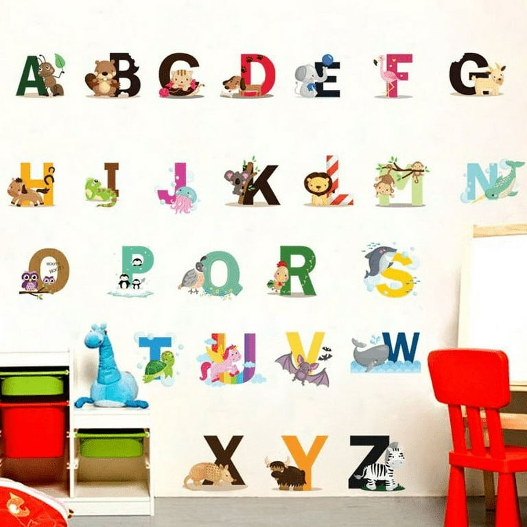 Walbest 3 Pack Lovely 26 English Letter Educational Animal Alphabet Kids Wall  Decals, Baby Nursery Decor Peel & Stick Decorative Baby Stickers for  Playroom, Classroom Decoration 